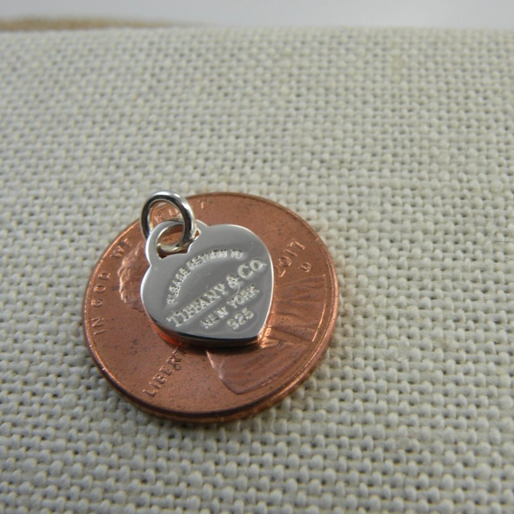 NEW Tiffany & Co Small Mini Size Heart w/ jump ring added Solid 925 Silver